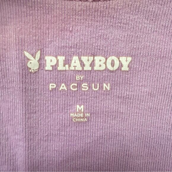 PACSUN PLAYBOY Women's Lavender Crop Tank Top with Side Ties Size Medium - Picture 3 of 6